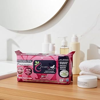 CareNSafe Premium Cotton Sanitary Pads | 40 Large Pads | Free Shipping