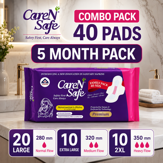 CareNSafe Premium Cotton Sanitary Pads | Combo | 40 Pads | Free Shipping