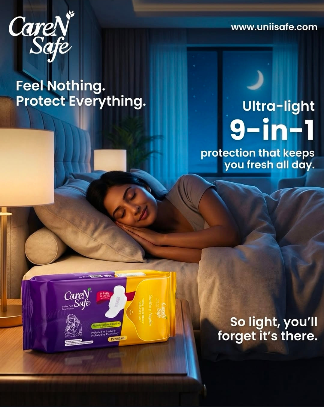 CareNSafe Premium Cotton Sanitary Pads 280mm | Regular | 20 Pads | 2 Packs | Free Shipping