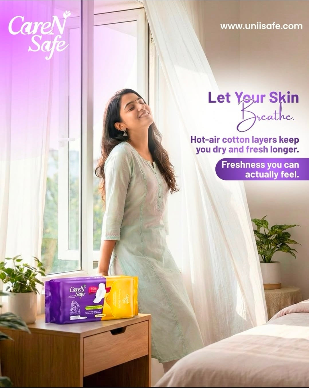 CareNSafe Premium Cotton Sanitary Pads 280mm | Regular | 20 Pads | 2 Packs | Free Shipping